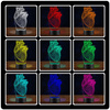 HEART LED NIGHT LAMP MEDICINE + REMOTE