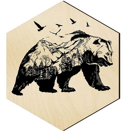  WOODEN DECORATIVE PANEL FOR A WALL HEXAGON