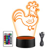  LED NIGHT LAMP ROOSTER 3D + REMOTE