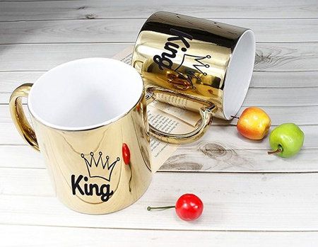 KING gold mirror mug