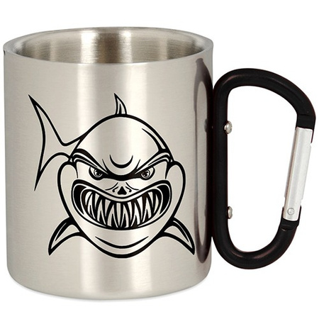 METAL TOURIST FISHING MUG WITH CARABINER