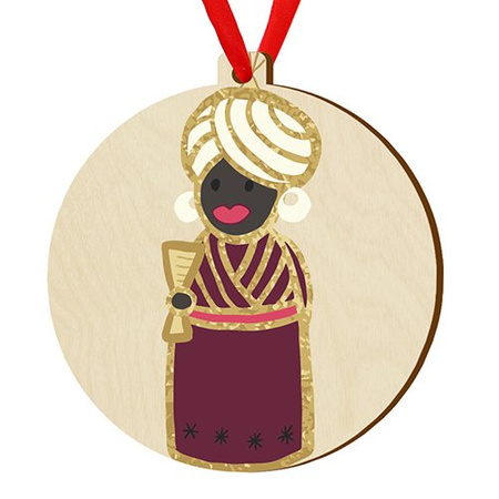 Wooden bauble for the Christmas tree