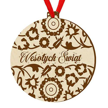 Wooden bauble for the Christmas tree