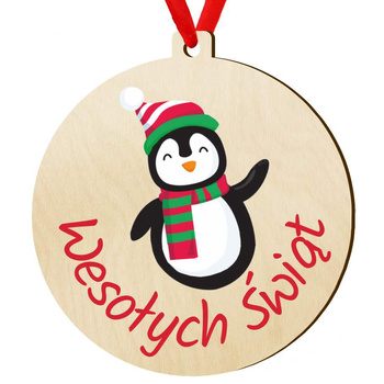 Wooden bauble for the Christmas tree