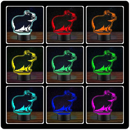  LED CAPYBARA ANIMAL NIGHT LAMP + REMOTE