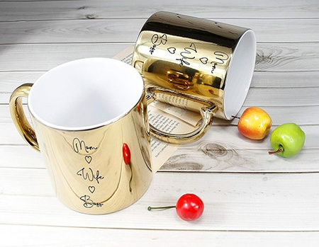 MOM WIFE BOSS gold mirror mug
