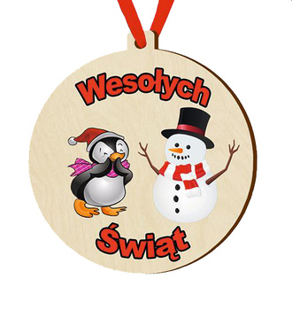 Wooden bauble for the Christmas tree