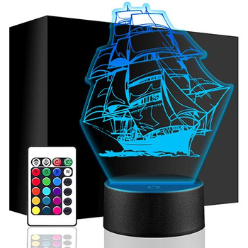 LED NIGHT LAMP Sailing SHIP + REMOTE