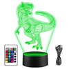 LAMPKA NOCNA LED DINOZAUR 3D + PILOT