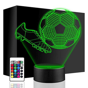 NIGHT LAMP FOOTBALL PLAYER BALL CUTS 3D LED + REMOTE CONTROL