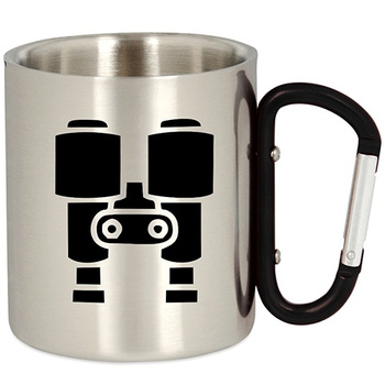 METAL TOURIST MUG WITH CARABINER