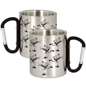 METAL MUG FOR A DISC THROW COMPETITOR