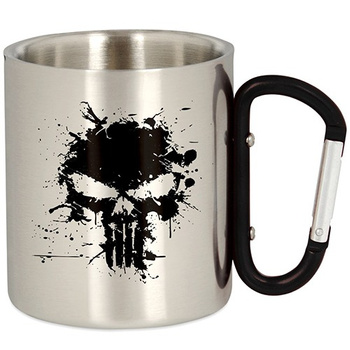METAL TOURIST MUG WITH CARABINER