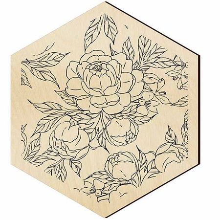  WOODEN DECORATIVE PANEL FOR A WALL HEXAGON