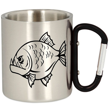 METAL TOURIST FISHING MUG WITH CARABINER