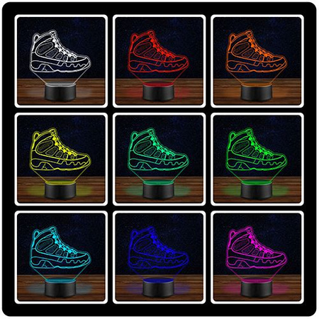 LED NIGHT LAMP NIKE JORDAN 3D SHOES + REMOTE