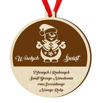 Bombka drewniana zawieszka na choinkę
