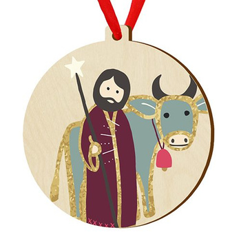 Wooden bauble for the Christmas tree