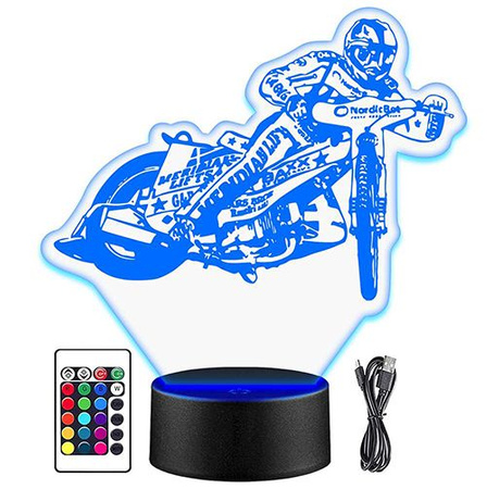  LED NIGHT LAMP Speedway Motorcyclist Racer Speedway 3D + REMOTE