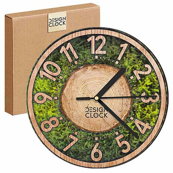 WALL CLOCK WOODEN NATURE GRASS