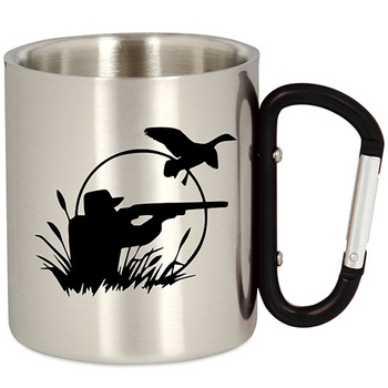 METAL TOURIST MUG WITH CARABINER