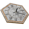 WOODEN WALL CLOCK CONCRETE HEXAGON 