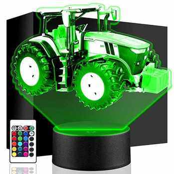 LAMPKA NOCNA LED TRAKTOR CIĄGNIK 3D + PILOT