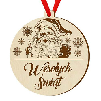 Wooden bauble for the Christmas tree