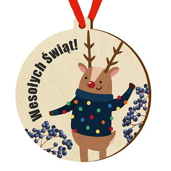 Wooden bauble for the Christmas tree