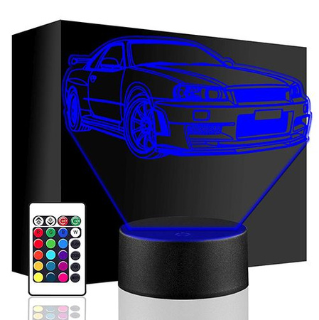 NIGHT LAMP NISSAN SKYLINE AUTO CAR 3D LED + REMOTE CONTROL