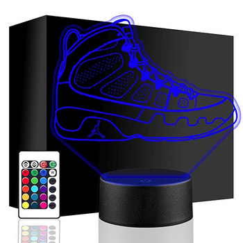 LED NIGHT LAMP NIKE JORDAN 3D SHOES + REMOTE