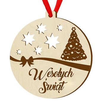 Wooden bauble for the Christmas tree