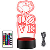 LAMPKA NOCNA LED KWIATEK LOVE 3D + PILOT