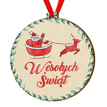 Wooden bauble for the Christmas tree