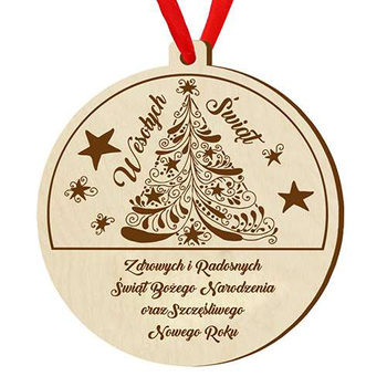 Wooden bauble for the Christmas tree