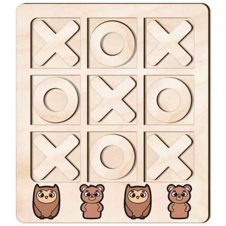 TIC TACK TOE GAME BEAR AND OWL