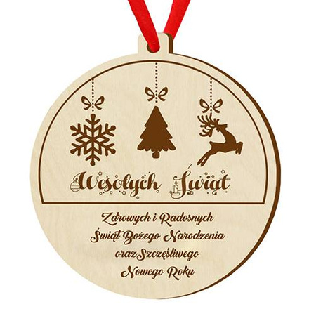 Wooden bauble for the Christmas tree