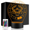 LED NIGHT LAMP CANCER ZODIAC SIGN 3D + REMOTE