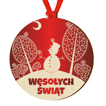 Wooden bauble for the Christmas tree