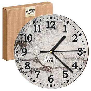 WALL CLOCK, WOODEN, LOFT, CONCRETE