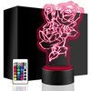 LED NIGHT LAMP ROSE 3D ROSES + REMOTE