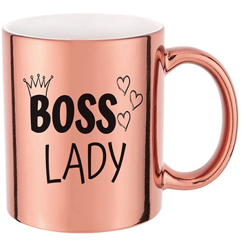 Kubek różowy lustrzany BOSS LADY