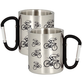 METAL MUG FOR A CYCLIST CYCLING
