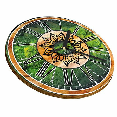 WALL CLOCK WOODEN NATURE GRASS