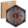  WOODEN WALL CLOCK IRON HEXAGON 