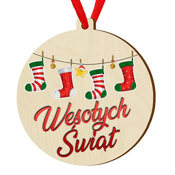 Wooden bauble for the Christmas tree