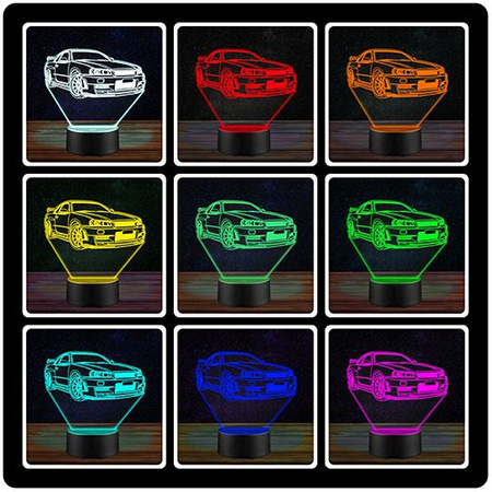 LAMPKA NOCNA NISSAN SKYLINE AUTO SAMOCHÓD 3D LED