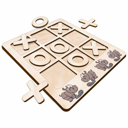 TIC TACK TOE GAME RHINOCEROS ANIMAL