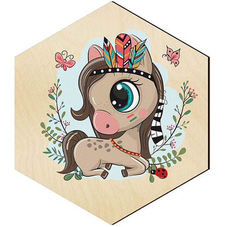  WOODEN DECORATIVE PANEL FOR A WALL HEXAGON