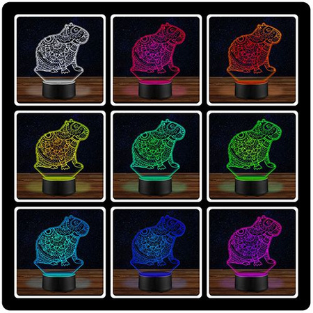  MANDALA 3D LED CAPYBARA NIGHT LAMP + REMOTE 
